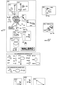 Engine Carburetor Diagram and Parts List for Z-FORCE42 53AA5A5G710 Cub Cadet Lawn Tractor